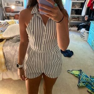 striped forever 21 romper